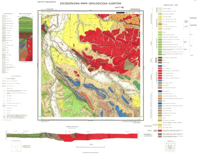 Mapa geologiczna Sudetów - dokładne rozmieszczenie skał i złóż mineralnych Mapa geologiczna Sudetów - dokładne rozmieszczenie skał i złóż mineralnych